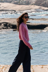 MOHAIR KNIT PULLOVER "SONNY" ASH ROSE