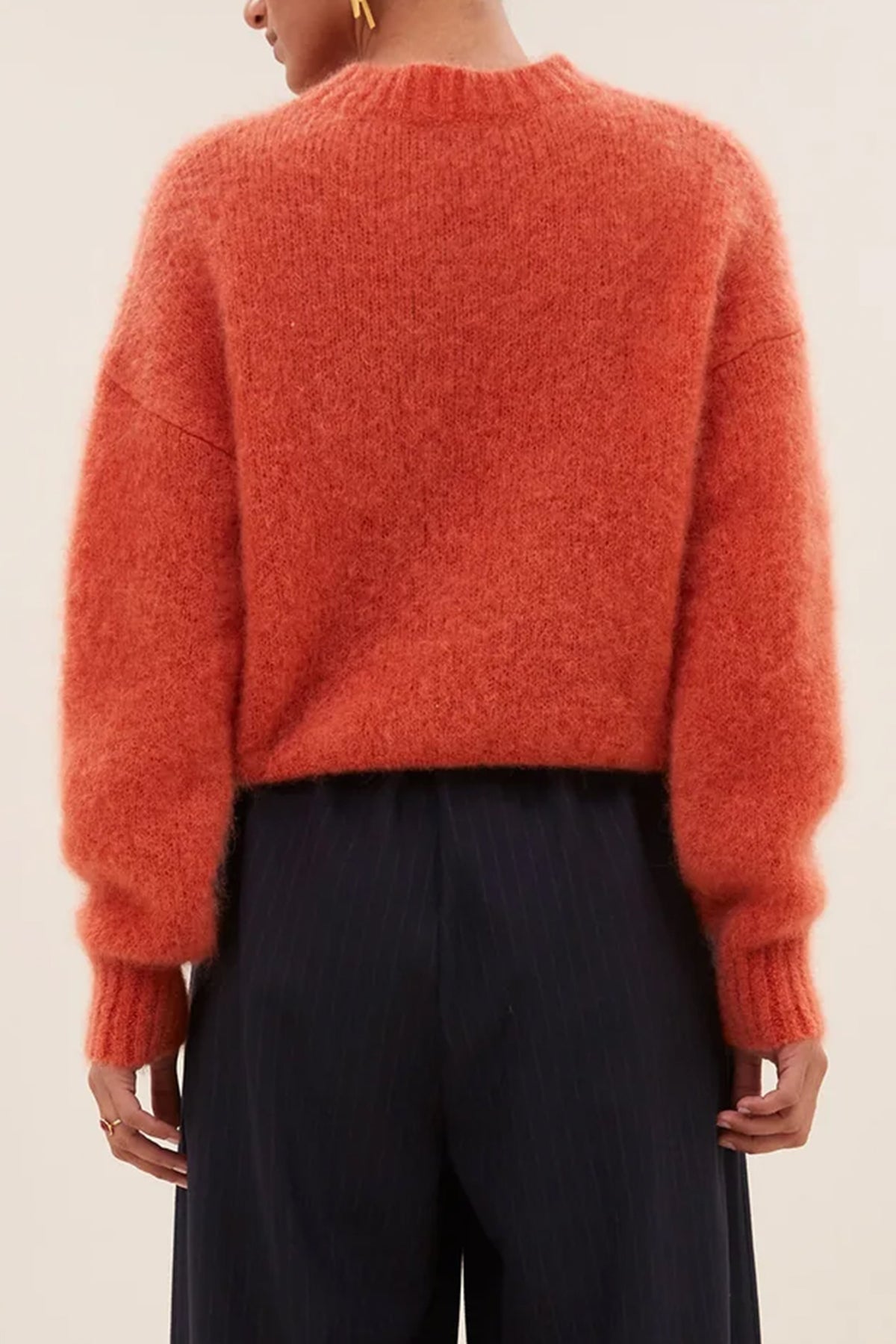 MOHAIR KNIT PULLOVER "SONNY" CHILI RED