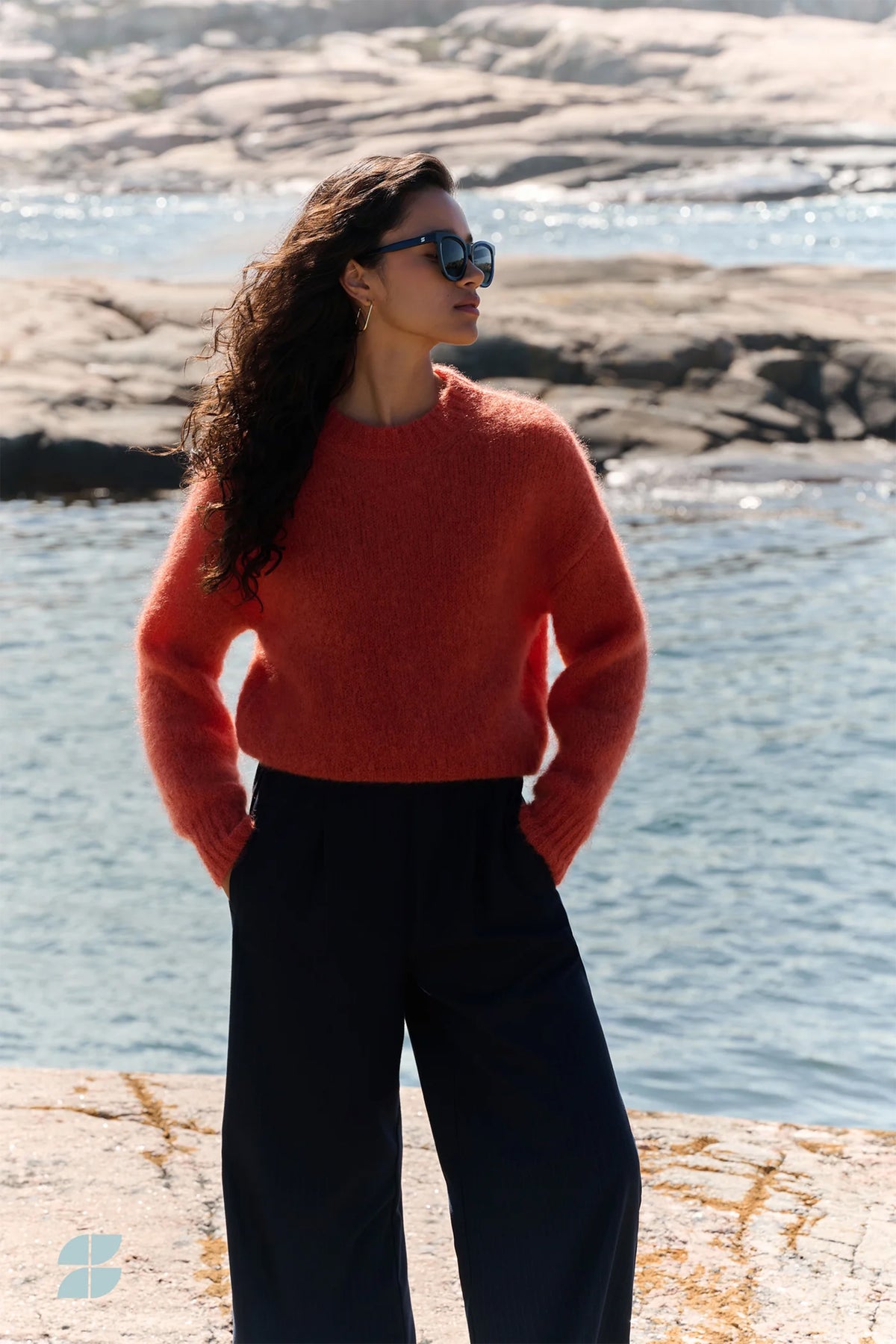 MOHAIR KNIT PULLOVER "SONNY" CHILI RED