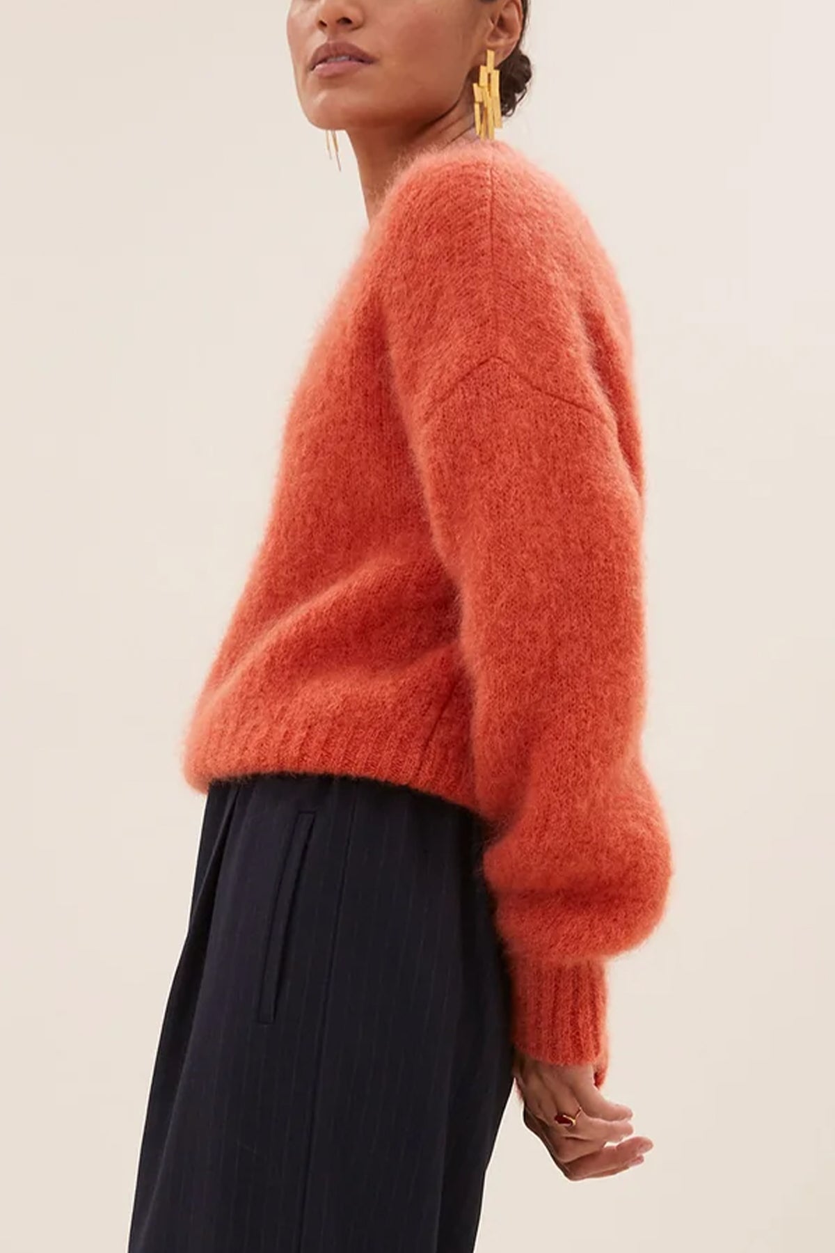 MOHAIR KNIT PULLOVER "SONNY" CHILI RED