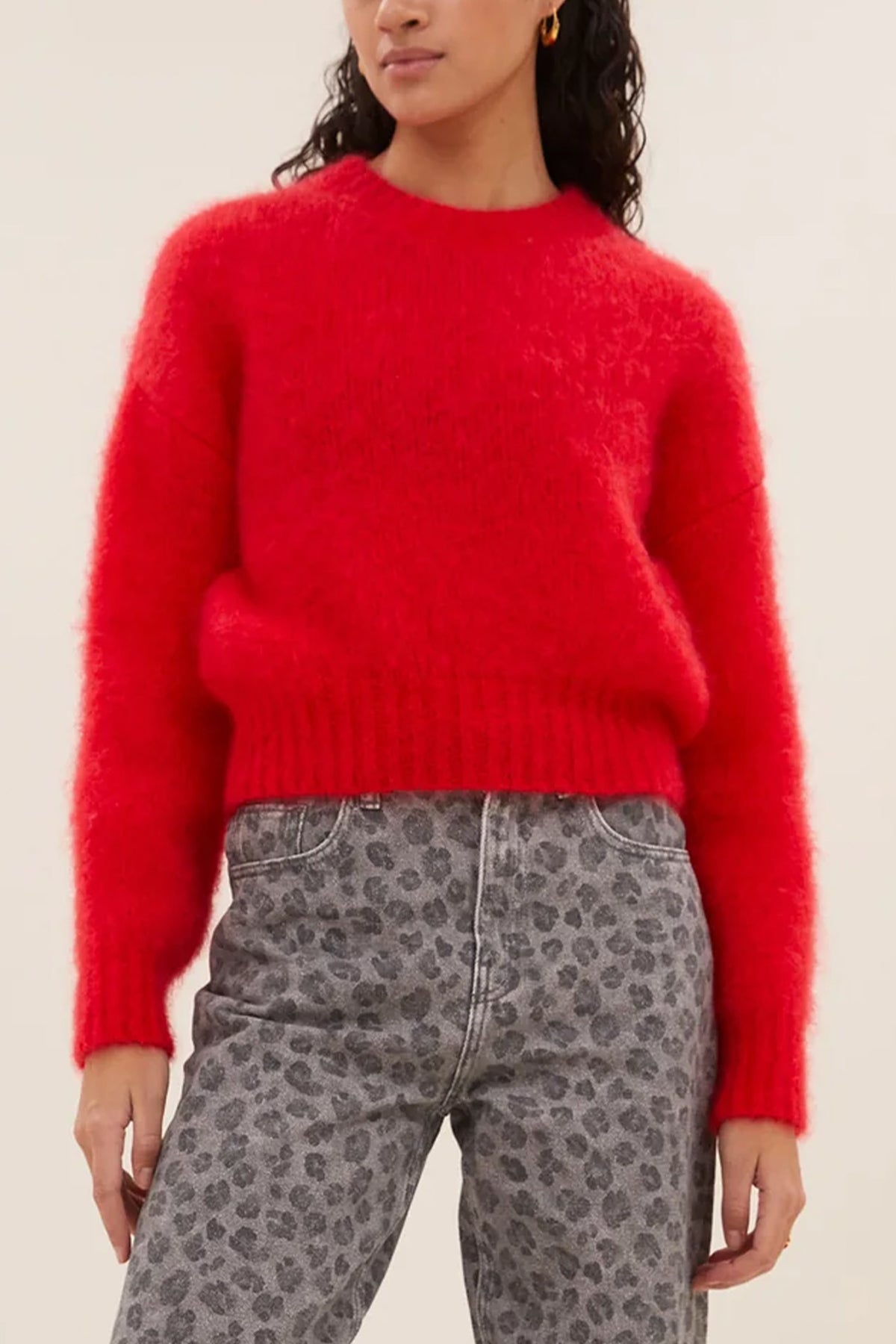 MOHAIR KNIT PULLOVER "SONNY" SCARLET RED