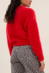 MOHAIR KNIT PULLOVER "SONNY" SCARLET RED