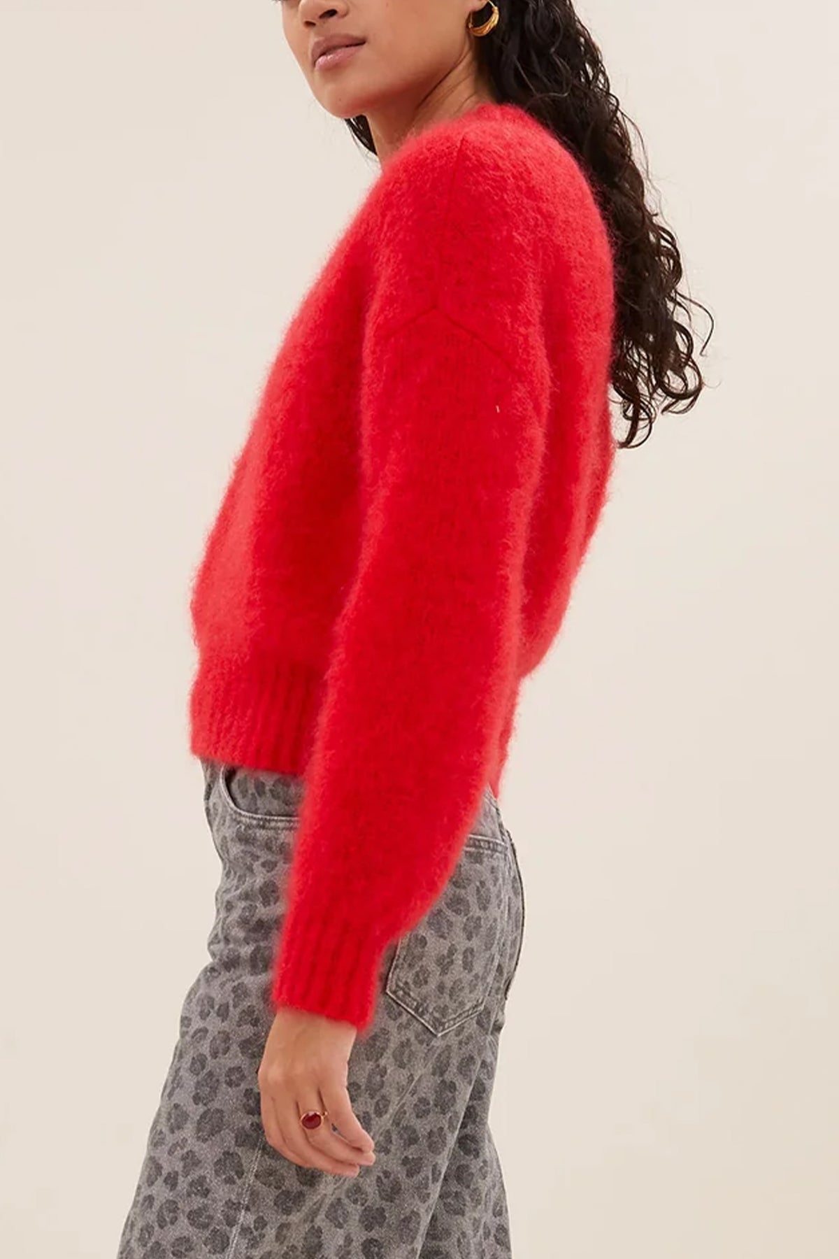 MOHAIR KNIT PULLOVER "SONNY" SCARLET RED