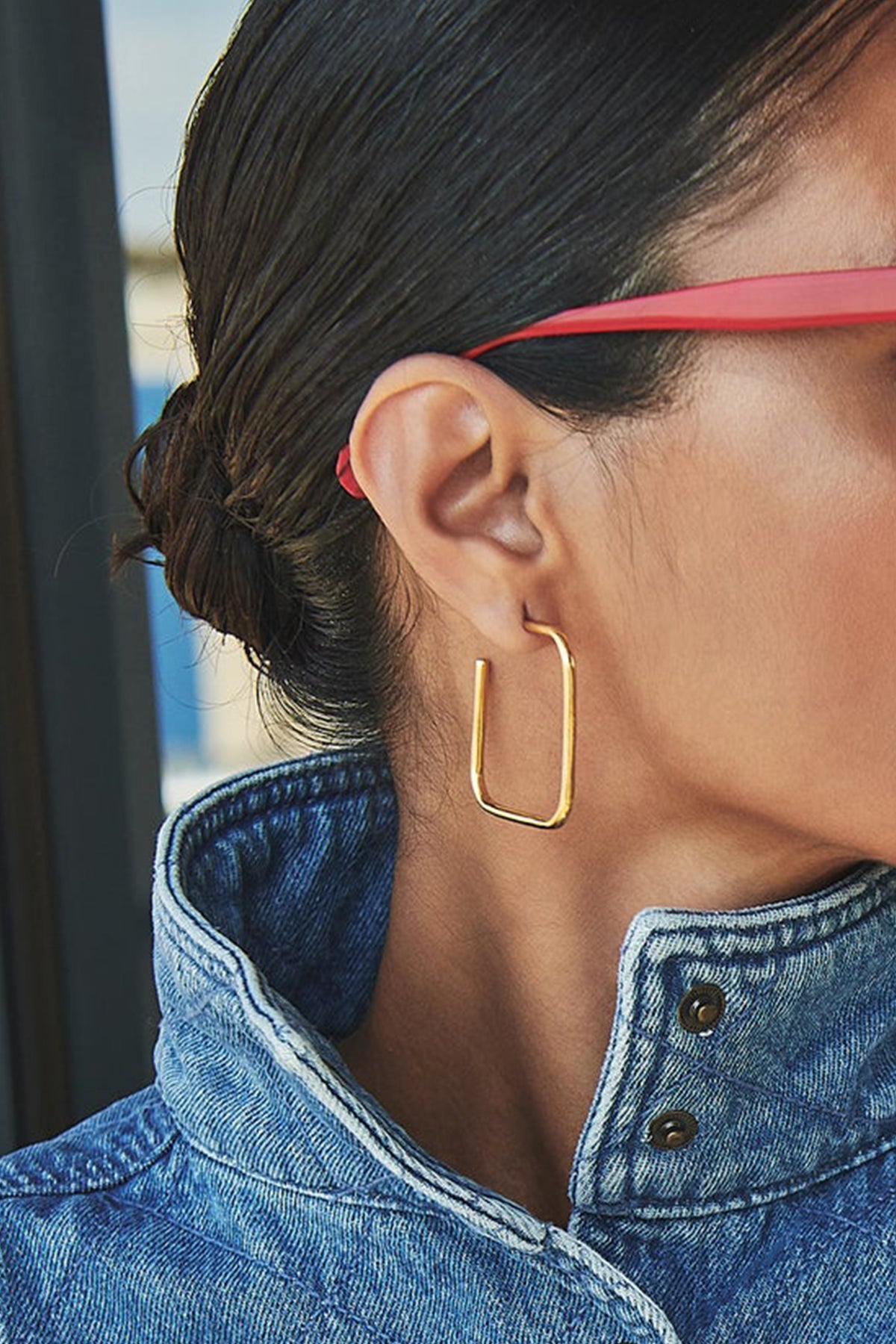RECTANGULAR HOOPS "SQUARE" GOLD