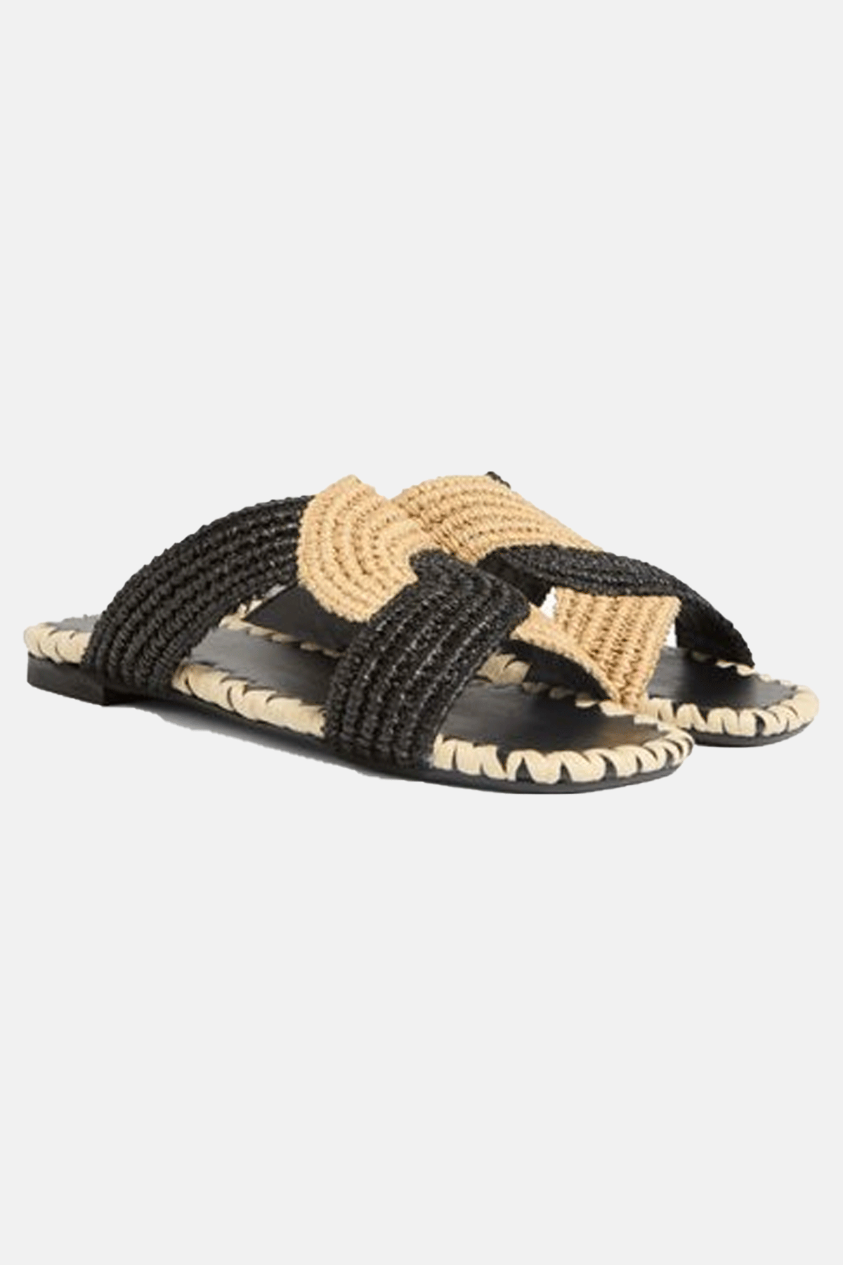 SANDALS "PRADO" NATURAL/BLACK