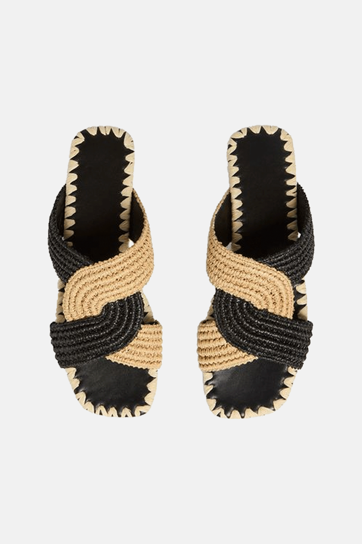 SANDALS "PRADO" NATURAL/BLACK