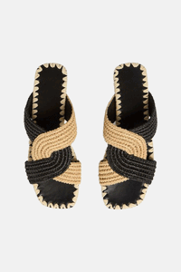 SANDALS "PRADO" NATURAL/BLACK