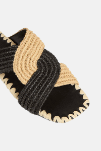 SANDALS "PRADO" NATURAL/BLACK