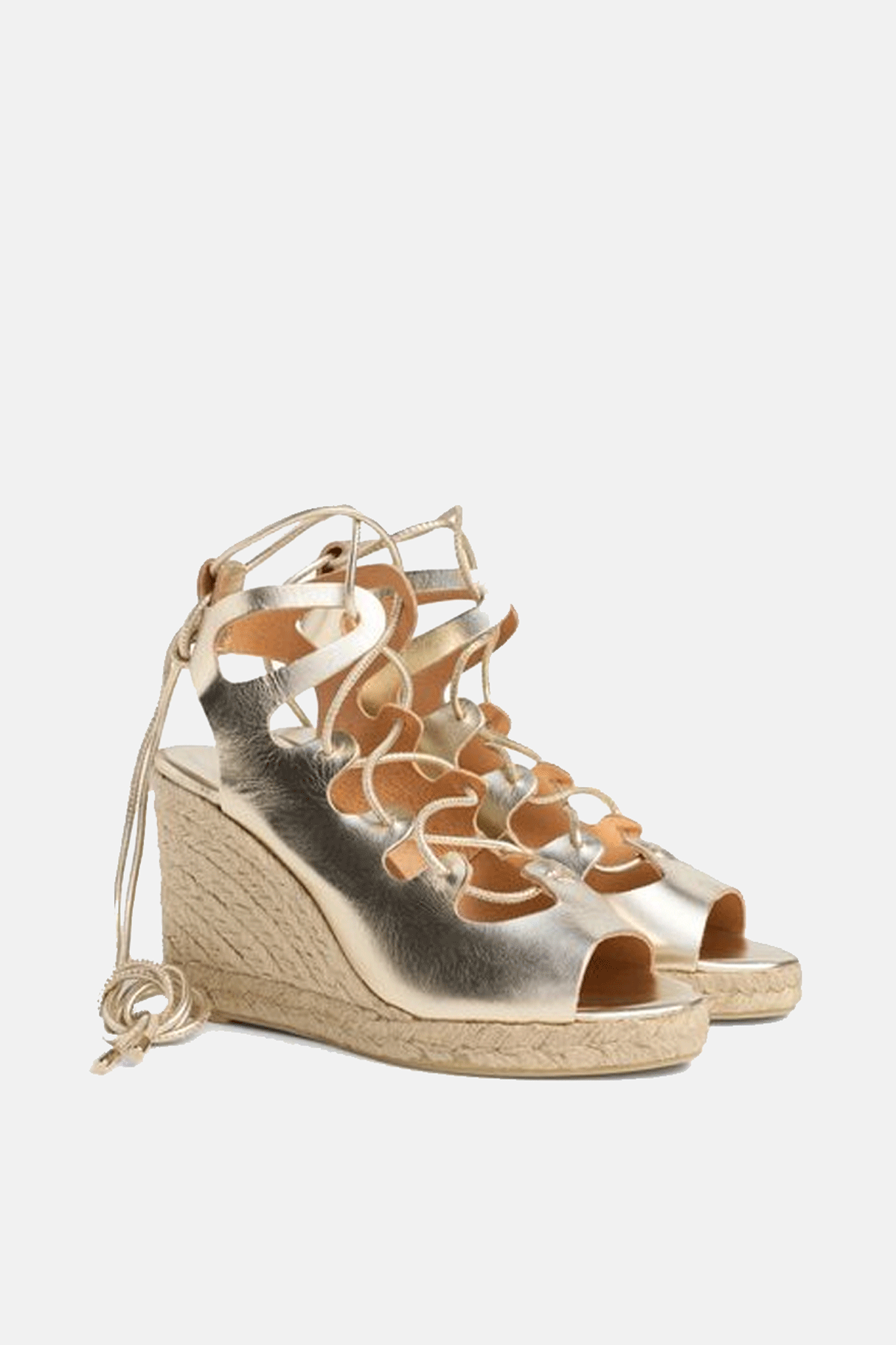 ESPADRILLES WEDGES "ANTIGONE" PLATINUM