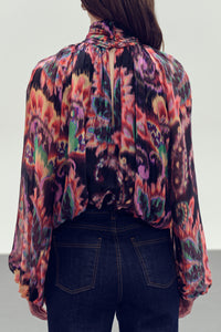 ECLECTIC BLOUSE "WINDFLOWER" BLACK/MULTICOLOR