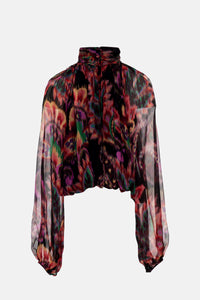 ECLECTIC BLOUSE "WINDFLOWER" BLACK/MULTICOLOR