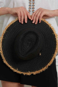 RAFFIA HAT "HELIOS" BLACK