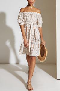 EMBROIDERED OFF-SHOULDER DRESS "CANNES"