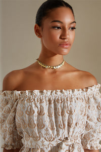 EMBROIDERED OFF-SHOULDER DRESS "CANNES"