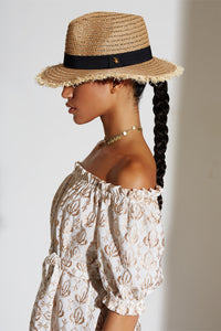 EMBROIDERED OFF-SHOULDER DRESS "CANNES"