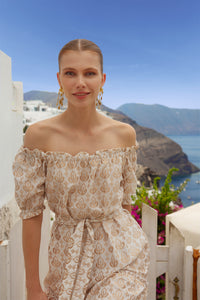 EMBROIDERED OFF-SHOULDER DRESS "CANNES"