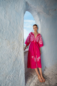 EMBROIDERED MIDI DRESS "ARETI"