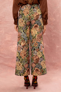 FLORAL JAQUARD PANTS MULTICOLOR