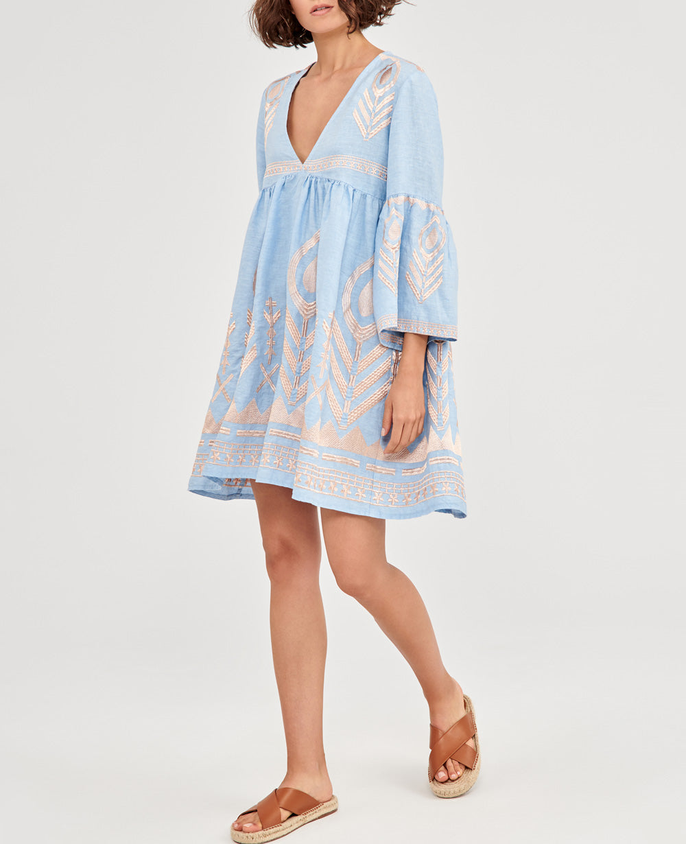 SHORT LINEN DRESS "FEATHER“