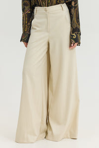 EXTRA WIDE SUIT PANTS CREAM