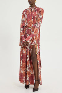 LONG DRESS "PEONY" BORDEAUX/RUST