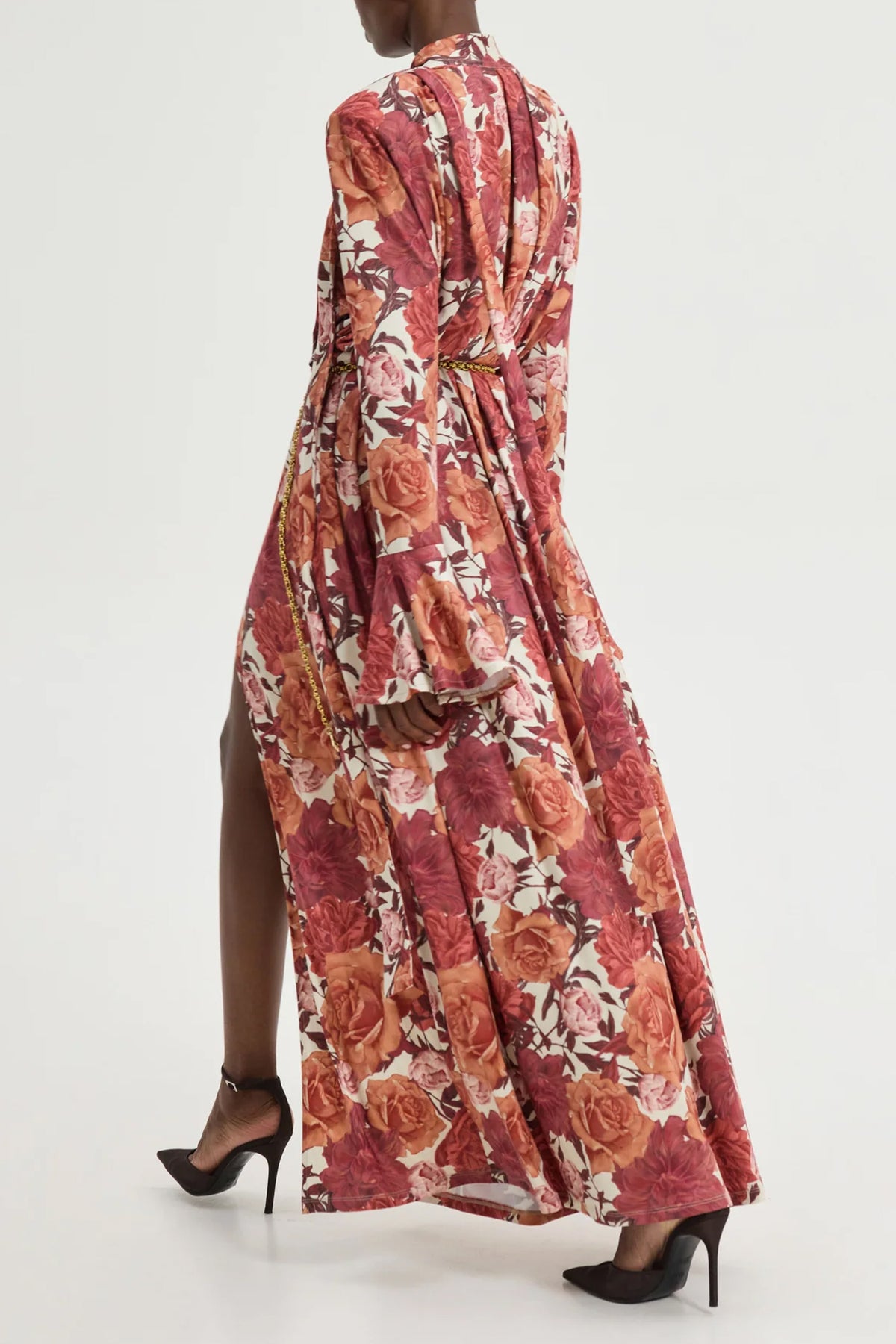 LONG DRESS "PEONY" BORDEAUX/RUST