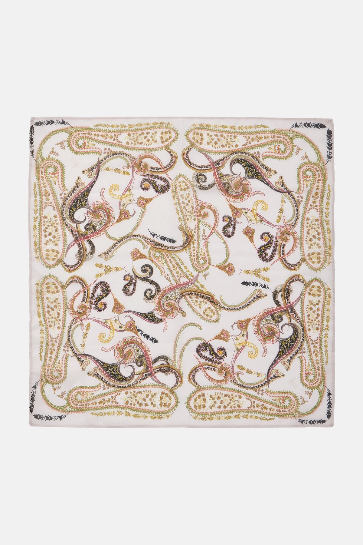 SILKY SCARF "LEMONCHELLO" CREAM PAISLEY