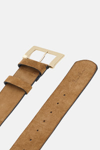 SUEDE LEATHER BELT "DRAGONFRUIT" TABACCO