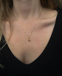THIN GLOSSY NECKLACE "TINY MOON" - GOLD