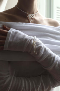 PEARL BRACELET WITH BOW "FEDRA" WHITE