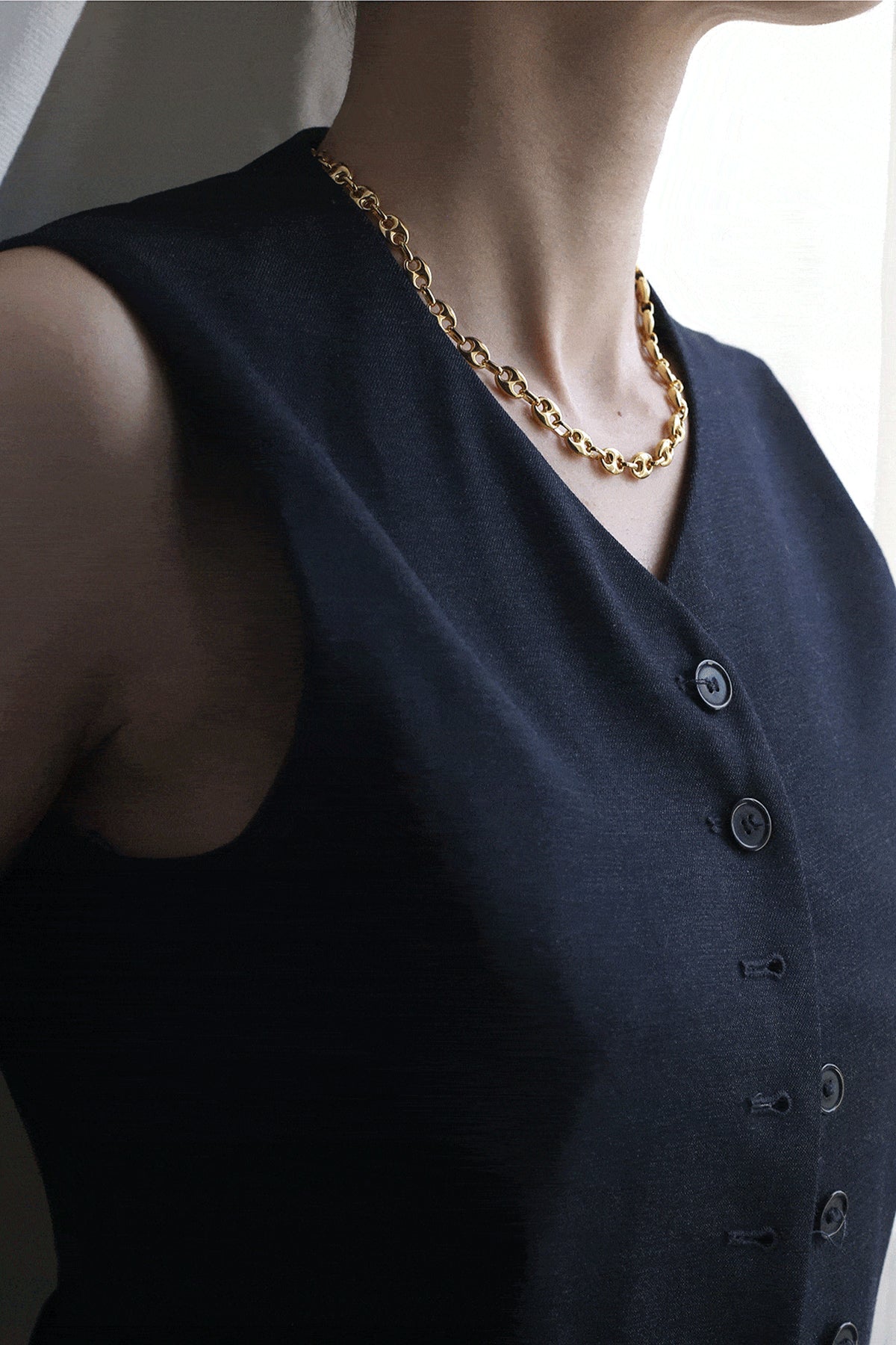 STATEMENT NECKLACE "MOONLIGHT" GOLD