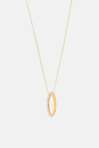 THIN NECKLACE "LUNA OVAL PEARLS" GOLD/WHITE