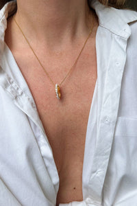 THIN NECKLACE "LUNA OVAL PEARLS" GOLD/WHITE