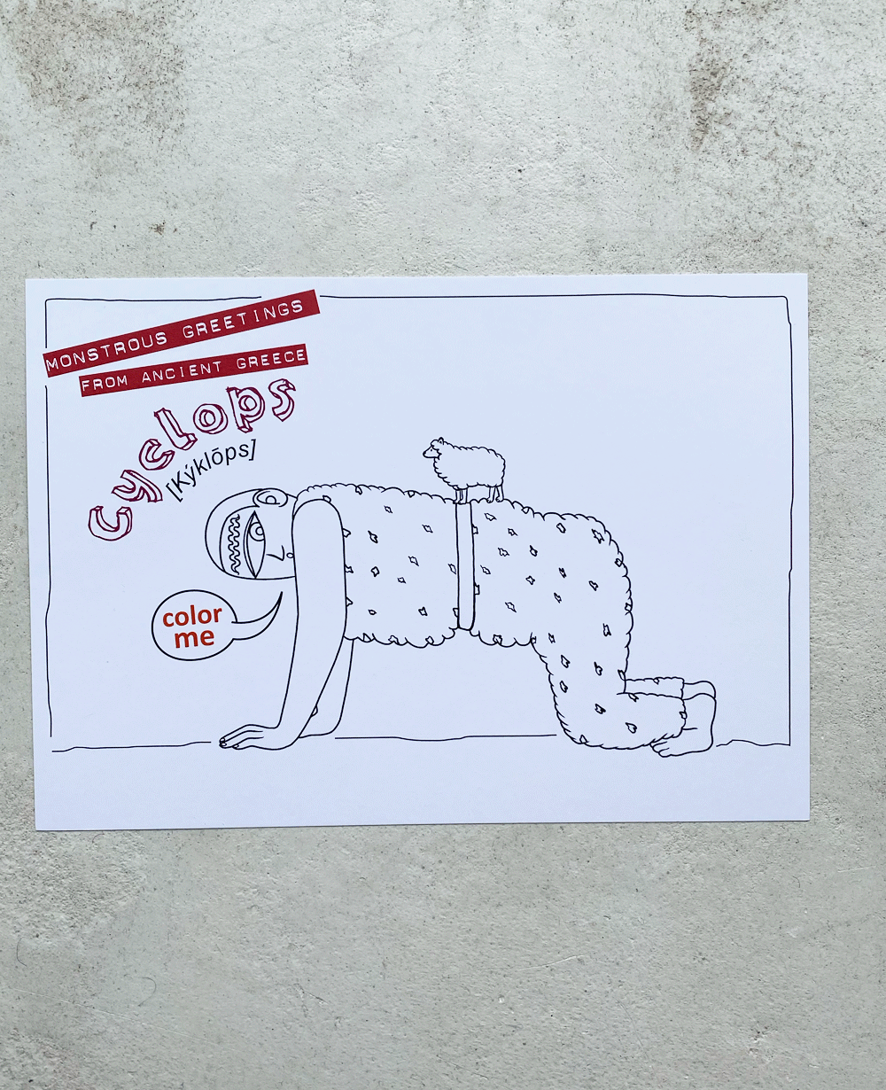 COLORING CARD "THE MONSTERS” WHITE