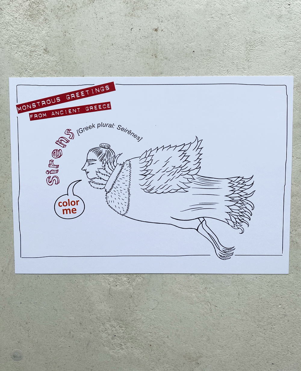 COLORING CARD "THE MONSTERS” WHITE