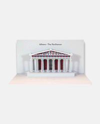 3D POP-UP CARD "PARTHENON” WHITE