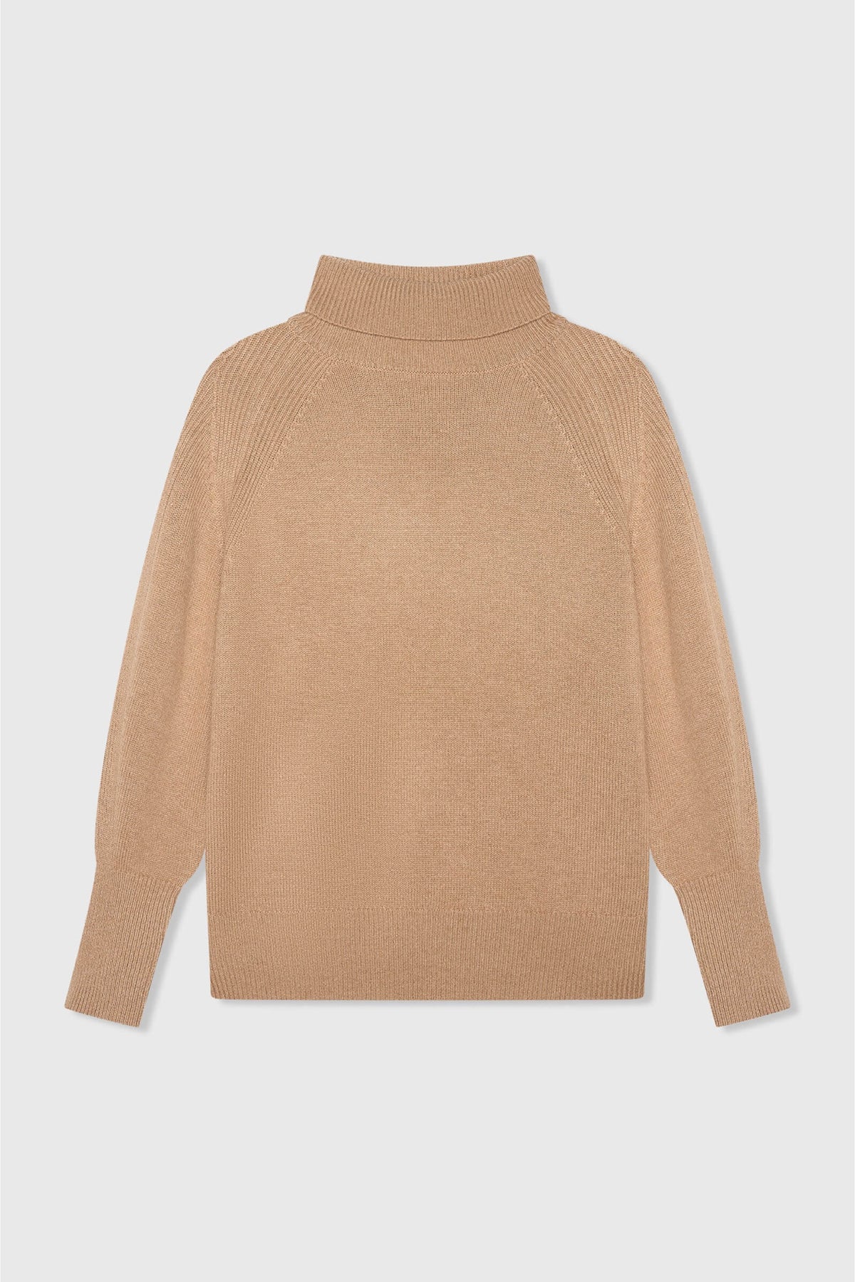PURE CASHMERE TURTLENECK PULLOVER CAMEL