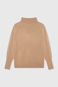 PURE CASHMERE TURTLENECK PULLOVER CAMEL