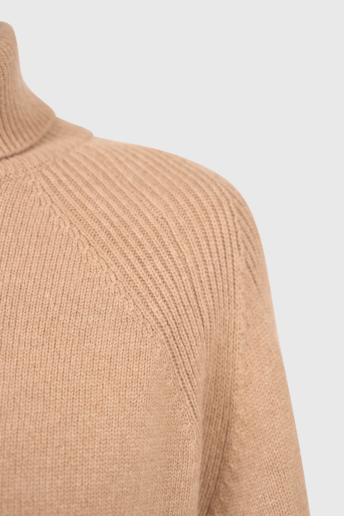 PURE CASHMERE TURTLENECK PULLOVER CAMEL