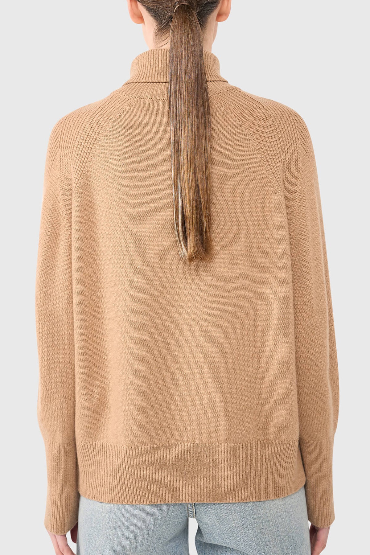 PURE CASHMERE TURTLENECK PULLOVER CAMEL