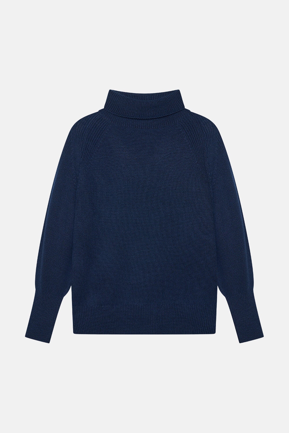PURE CASHMERE TURTLENECK PULLOVER "DAWSEY" NAVY BLUE
