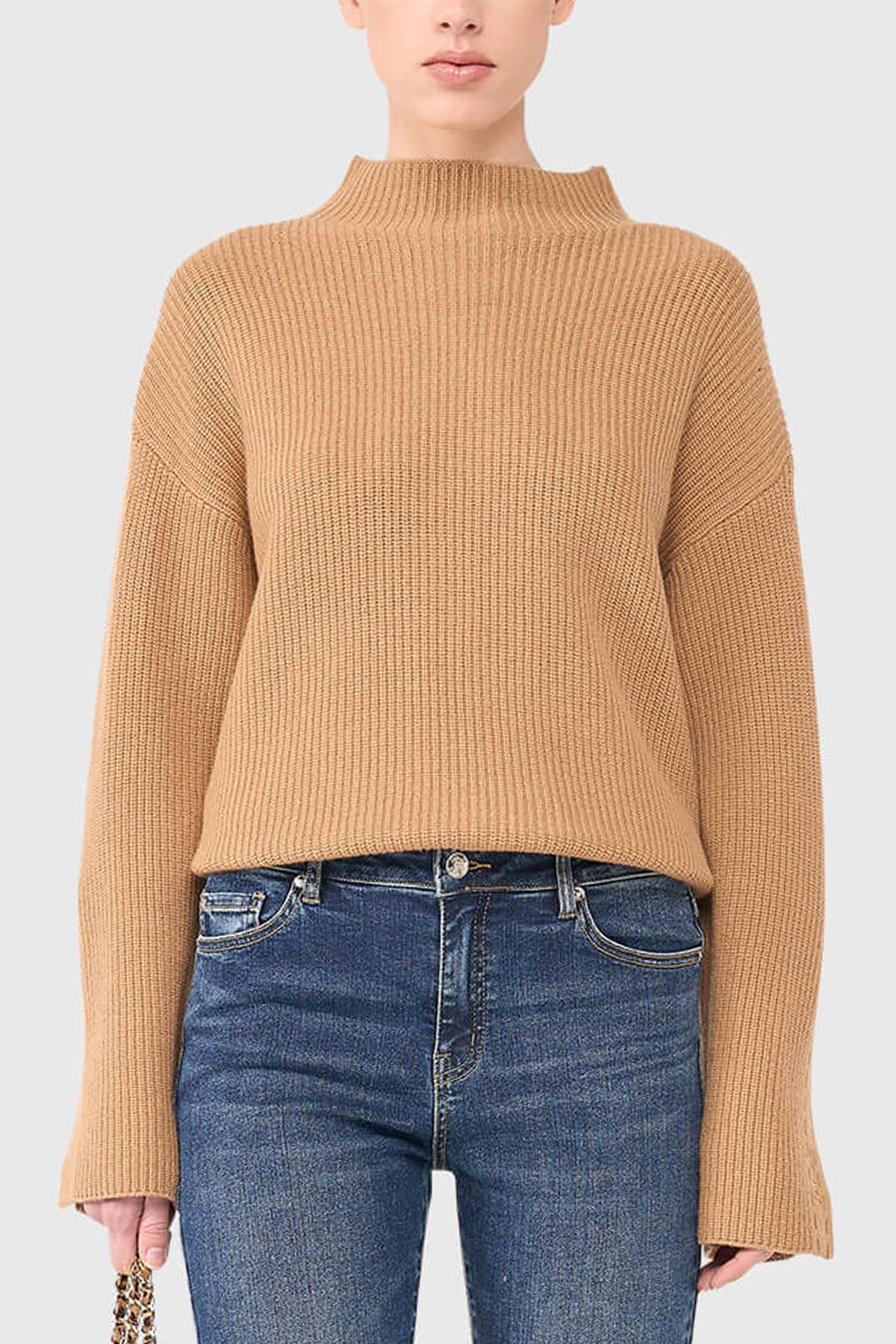 SOFT HIGH NECK PULLOVER "JERMAINE" CAMEL