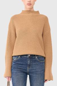 SOFT HIGH NECK PULLOVER "JERMAINE" CAMEL