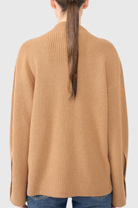 SOFT HIGH NECK PULLOVER "JERMAINE" CAMEL
