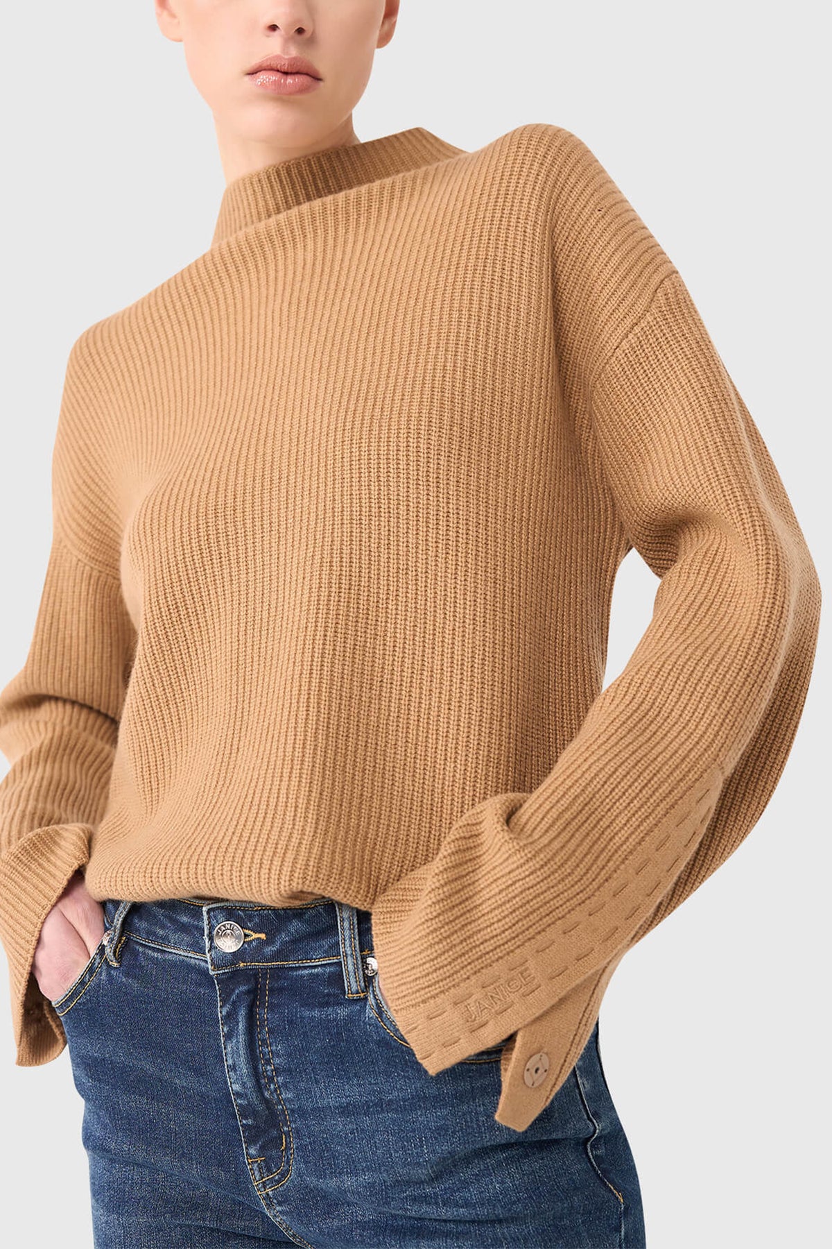 SOFT HIGH NECK PULLOVER "JERMAINE" CAMEL