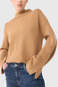 SOFT HIGH NECK PULLOVER "JERMAINE" CAMEL
