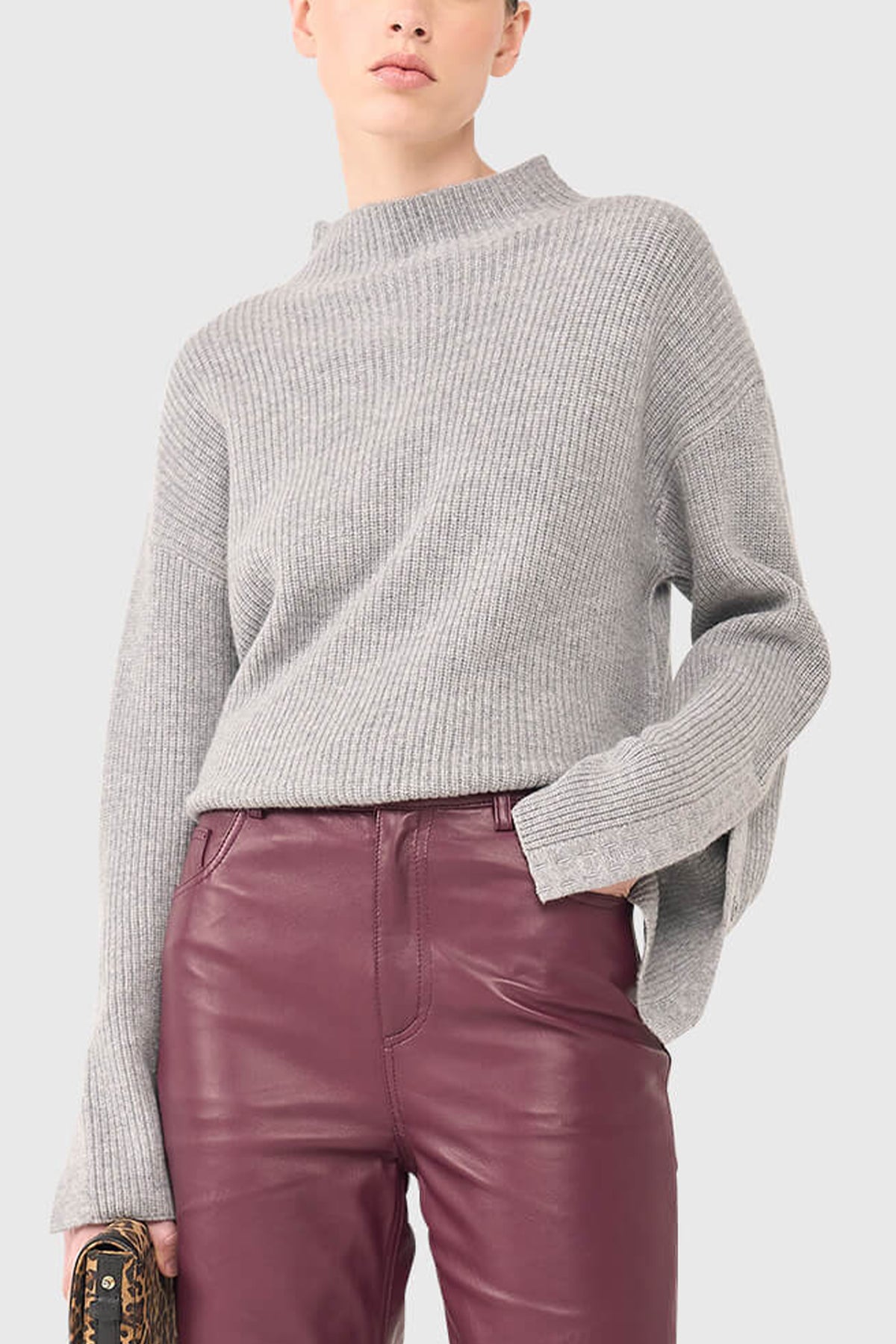 SOFT HIGH NECK PULLOVER "JERMAINE" LIGHT GREY