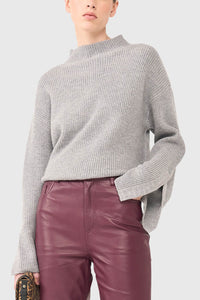 SOFT HIGH NECK PULLOVER "JERMAINE" LIGHT GREY