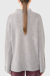 SOFT HIGH NECK PULLOVER "JERMAINE" LIGHT GREY