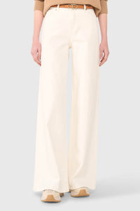 VERY WIDE LEG STRETCH DENIM PANTS OFFWHITE